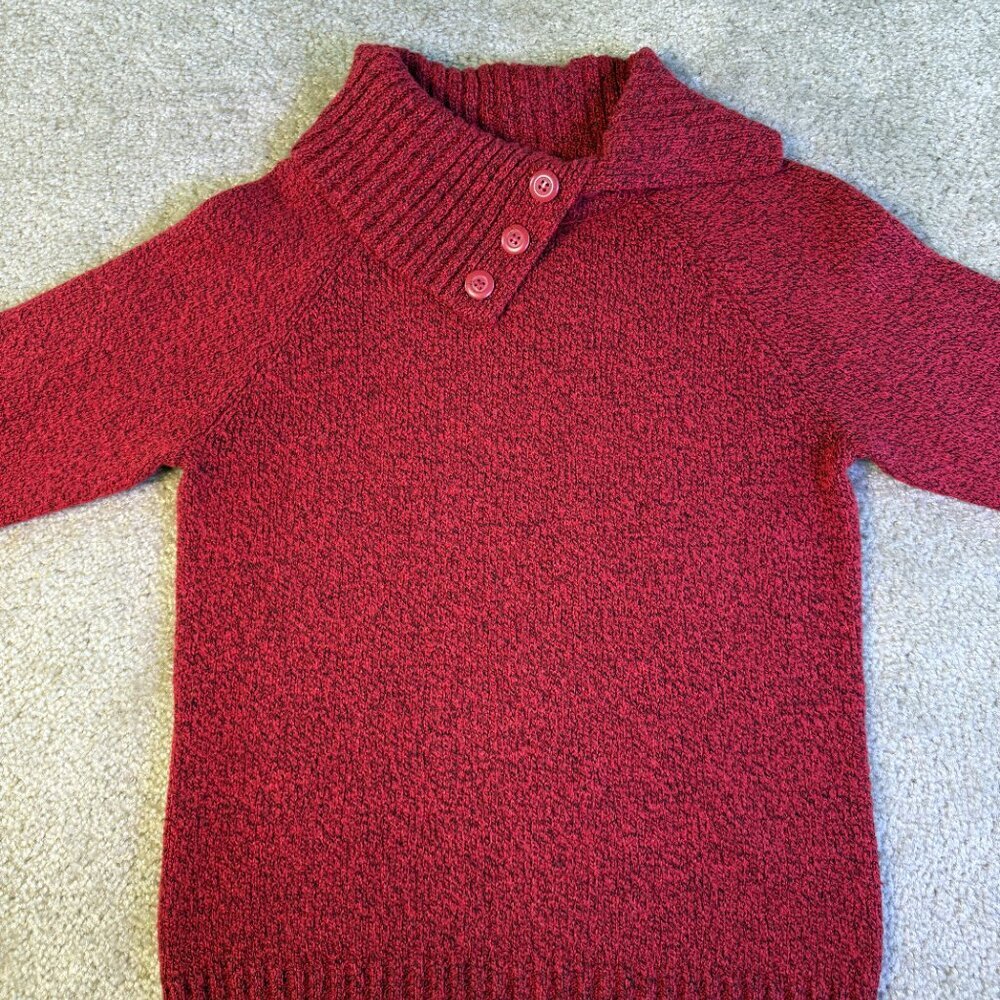 Karen Scott Womens Button Shawl-Collar Sweater Red Size Large Knit F340 - Picture 2 of 9